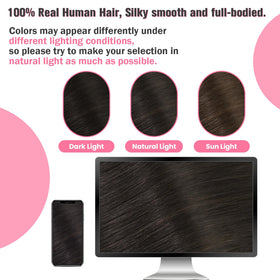 Aison dark brown tape-in extensions in a salon-ready daily style