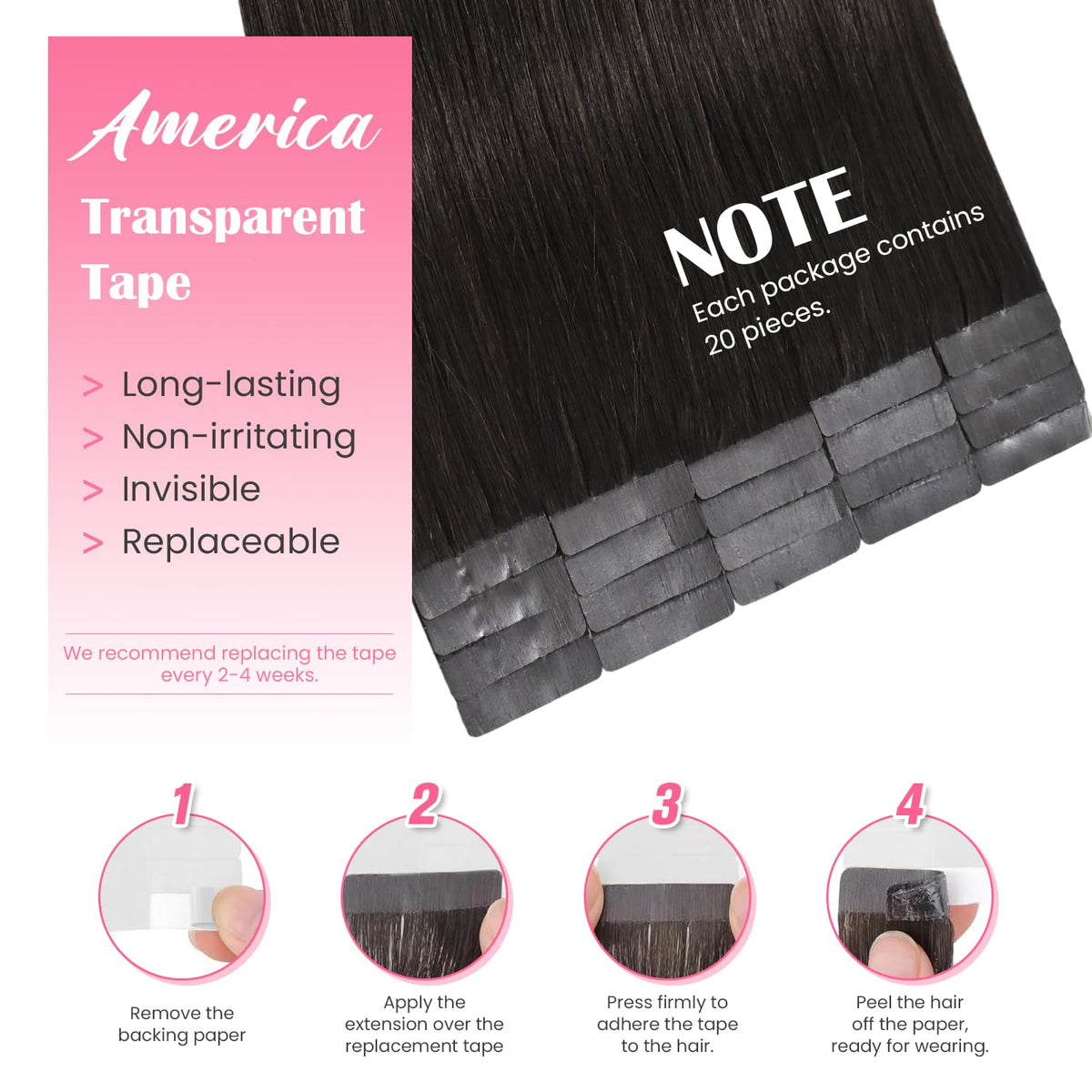Aison Remy hair tape-in extensions close-up silky texture