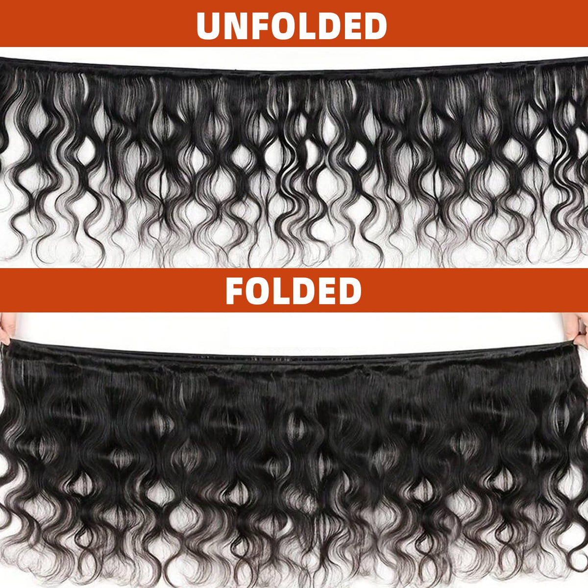 Aiterina body wave bundles 18 inch full-length view, versatile styling options with durable double weft.