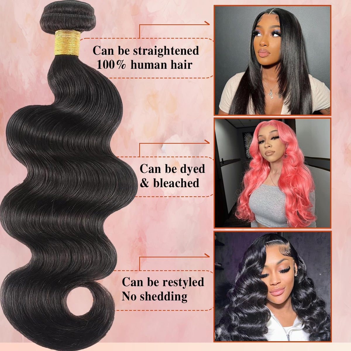 Aiterina bundles soft-smooth texture displayed, tangle-free design ideal for seamless volume.
