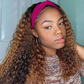 Aiterina deep wave headband wig in 12 inch for easy daily wear
