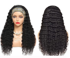 Aiterina headband wig deep wave 18-inch back view highlights seamless blend.