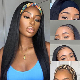 Aiterina headband wig glueless cap provides secure, quick wear.