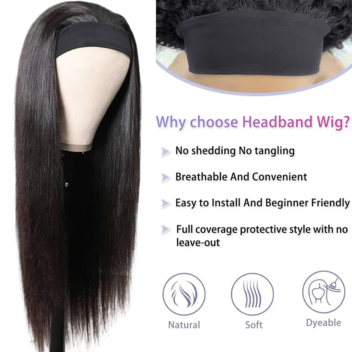 Aiterina headband wig packaging included for easy gifting or storage.