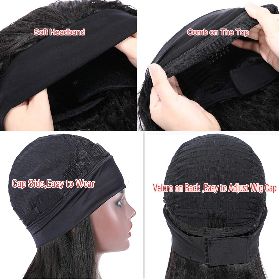 Aiterina headband wig virgin human hair closeup emphasizes soft texture and healthy shine.