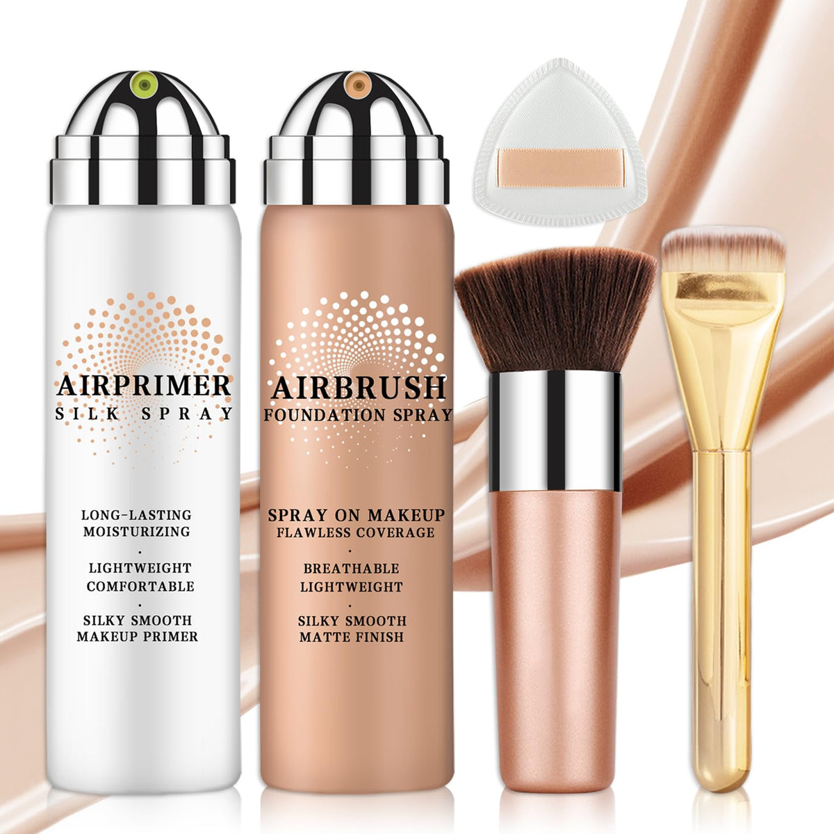 AIUEO airbrush foundation mist delivers smooth, even coverage for a natural look.