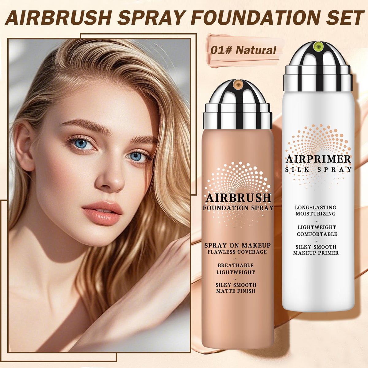 AIUEO primer smoothing skin helps reduce visible pores for a refined surface.
