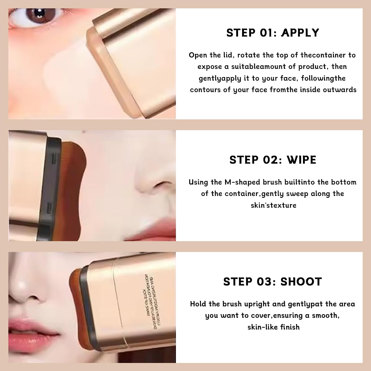 Aiwejay Hanae concealer end swatch demonstrating precision spot concealment