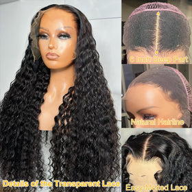 Deep wave lace front with adjustable cap from Aixiang Hair for all-day comfort