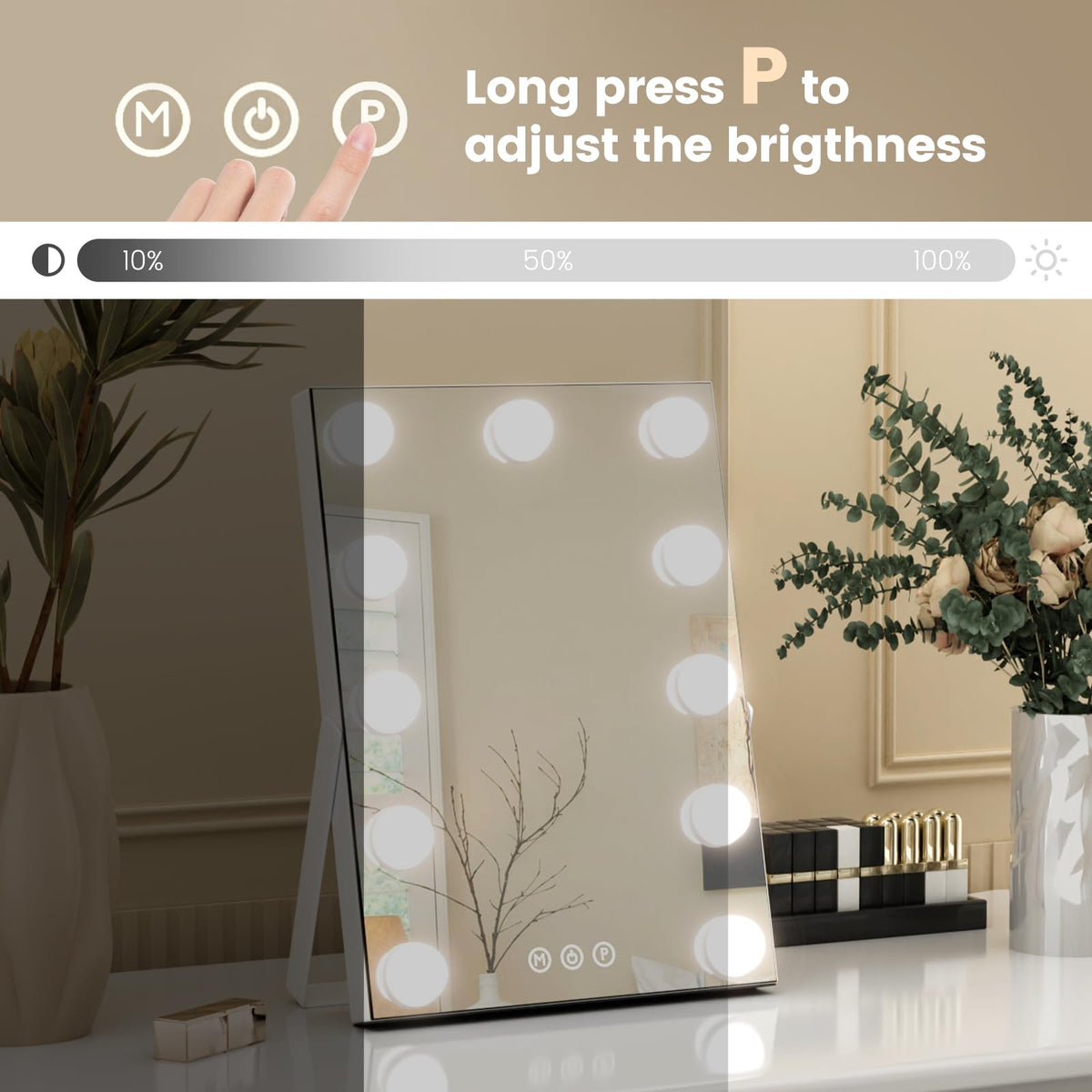 AJJSSA stylish white finish makes this vanity mirror a chic gift