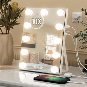 AJJSSA Hollywood vanity mirror with 11x14 size and bright LEDs for precise makeup