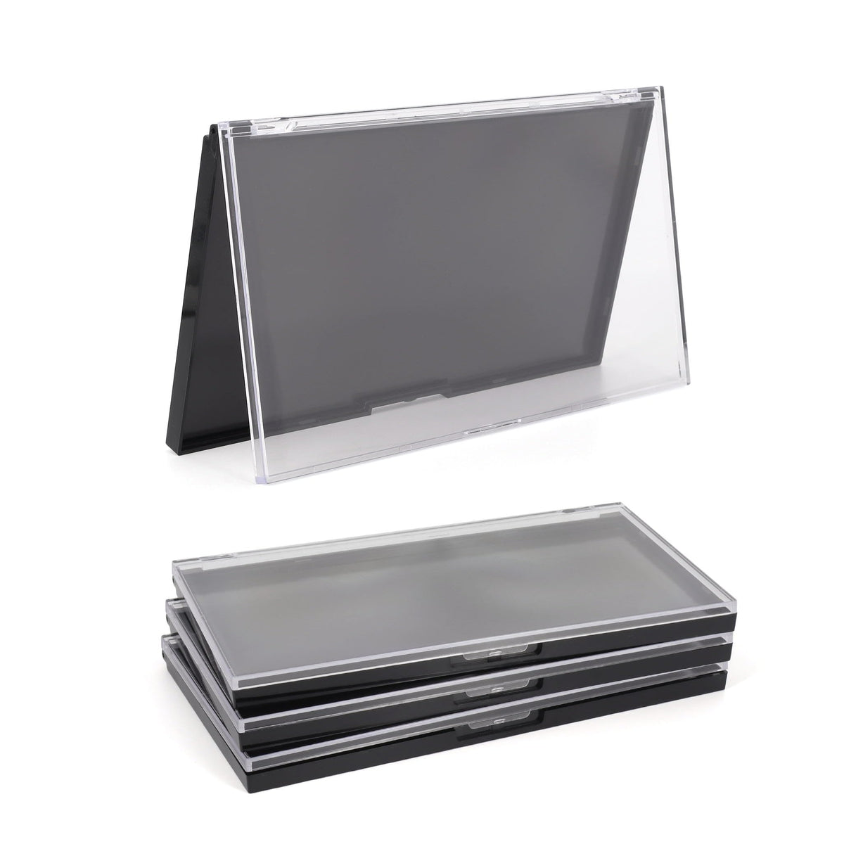 AJLTPA magnetic makeup palette with clear top showcases organized cosmetics on the go.