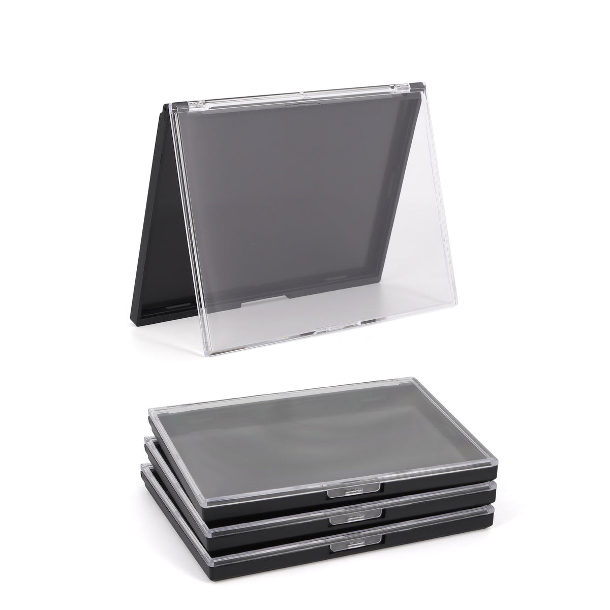 AJLTPA magnetic makeup palette empty with clear top for quick color viewing