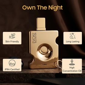 Base notes of vanilla, cedarwood, and patchouli for warmth and longevity.