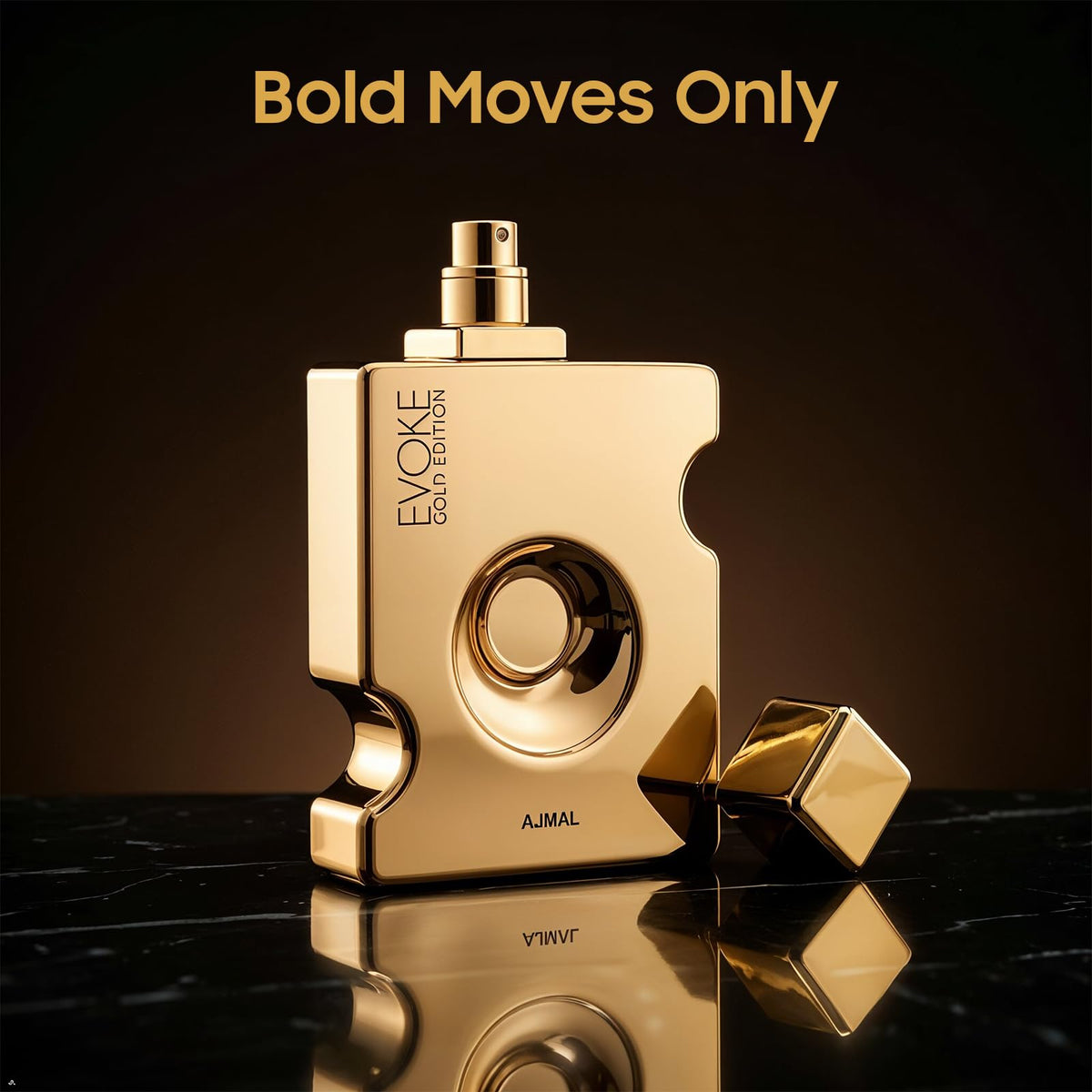 Gold puzzle-flacon highlights Dubai craftsmanship and premium packaging.