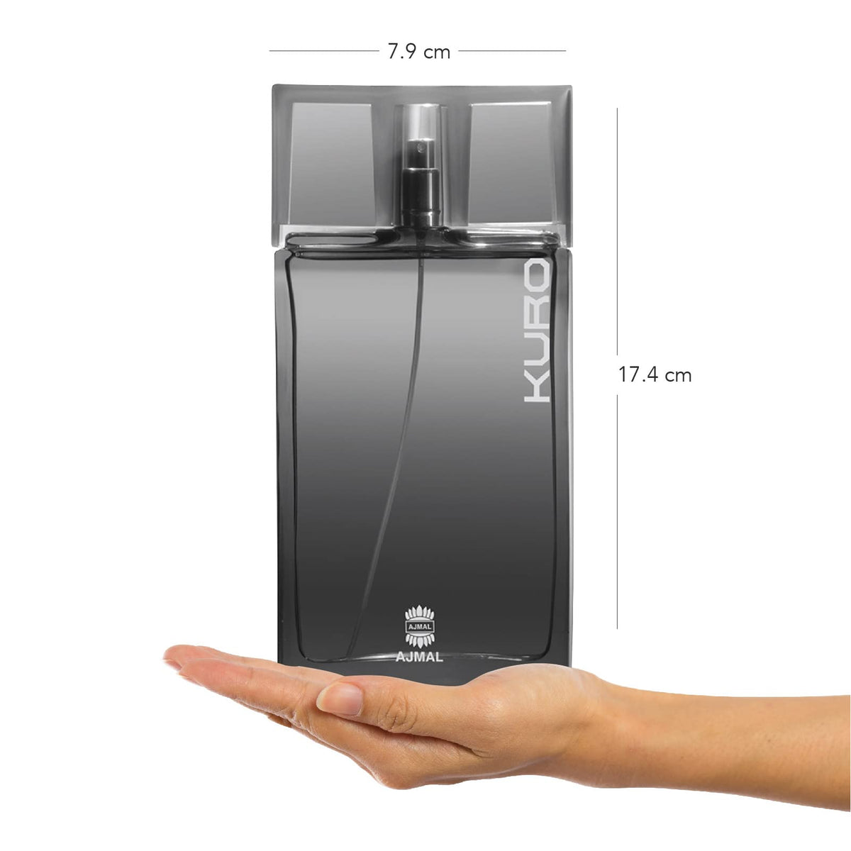 Ajmal Kuro box and bottle imagery emphasizes premium Dubai-made fragrance.