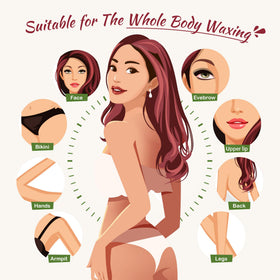 Ajoura facial waxing using gentle wax on delicate skin for comfortable use.
