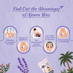 Ajoura wax beads for underarms and arms, calming lavender aroma.