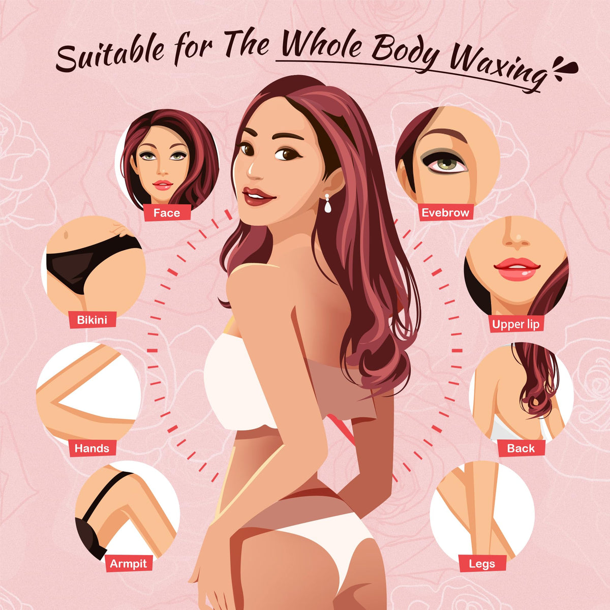 Ajoura rose wax beads for back and chest cover large areas quickly and comfortably.