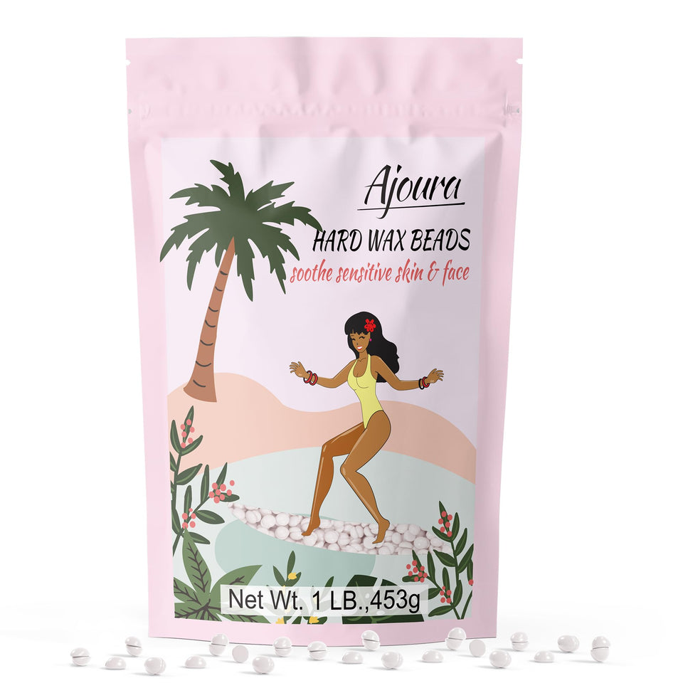 Ajoura unscented hard wax beads in a jar, ideal for at-home waxing with lasting results.