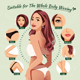 Ajoura beads bikini wax application for easy at-home use.
