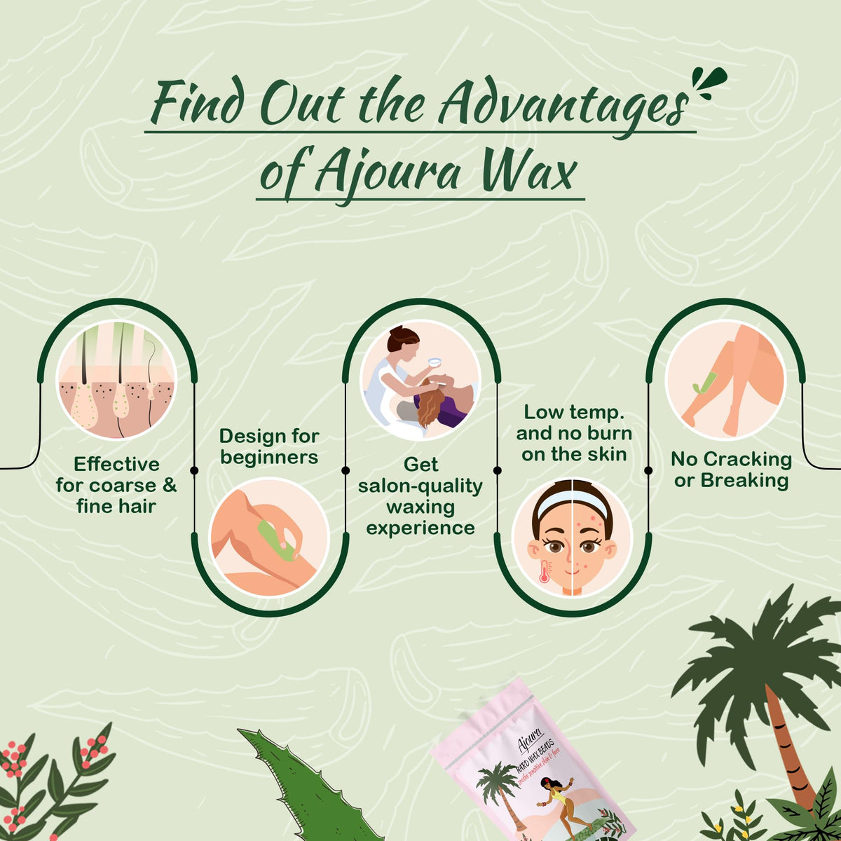 Ajoura wax beads face wax application gentle for delicate skin.