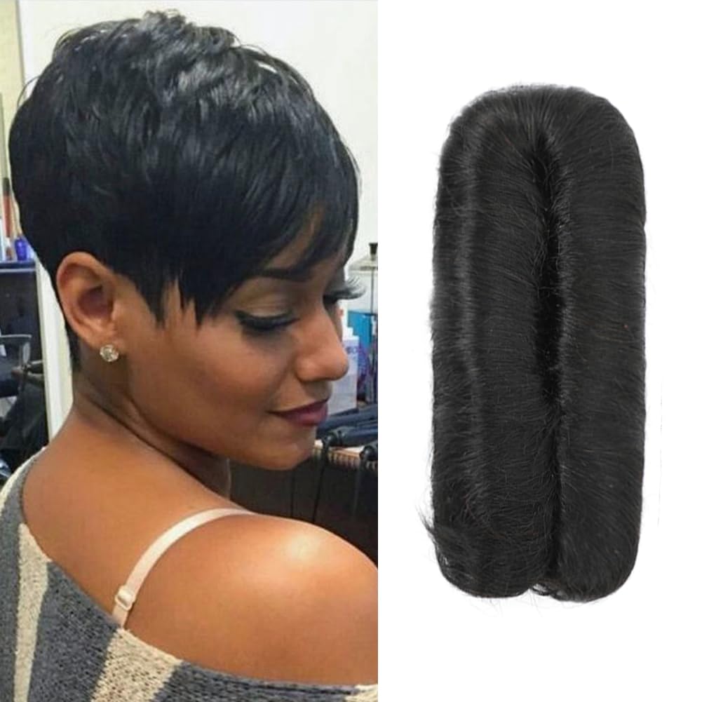 Ajsowju 28-piece human hair extensions top closure close-up for a seamless natural part