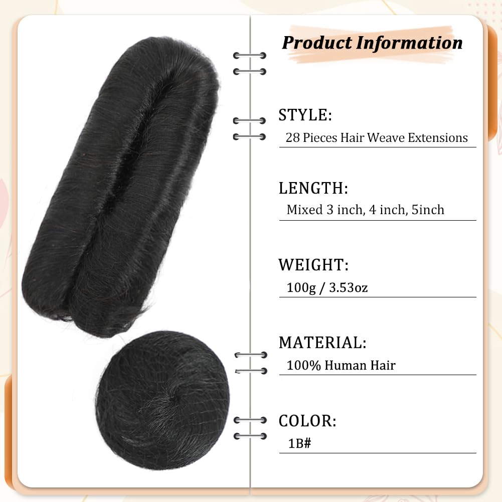 Ajsowju human hair wefts in natural black shade ideal for easy blending and styling