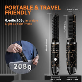 AKJ beard straightener travel charging base keeps power on the go.