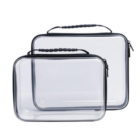 AKNEMO clear hard shell large case with sturdy protection for travel essentials.