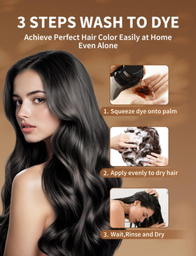 AKOIIN Black Hair Dye Shampoo offers 60-day color stability for low-maintenance routines.