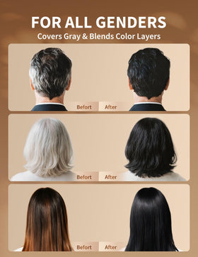 AKOIIN Black Hair Dye Shampoo with plant extracts nourishes scalp during color.