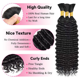 AKONSOUL Brazilian virgin curly hair extensions for durable braiding