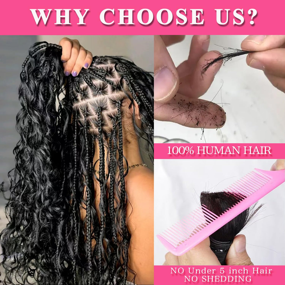 AKONSOUL no-weft bulk hair ideal for lightweight protective braids