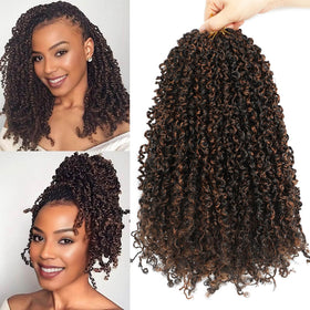 Aksice pre-looped Yanky Twist crochet hair in front view for quick, stylish, easy-to-wear boho look