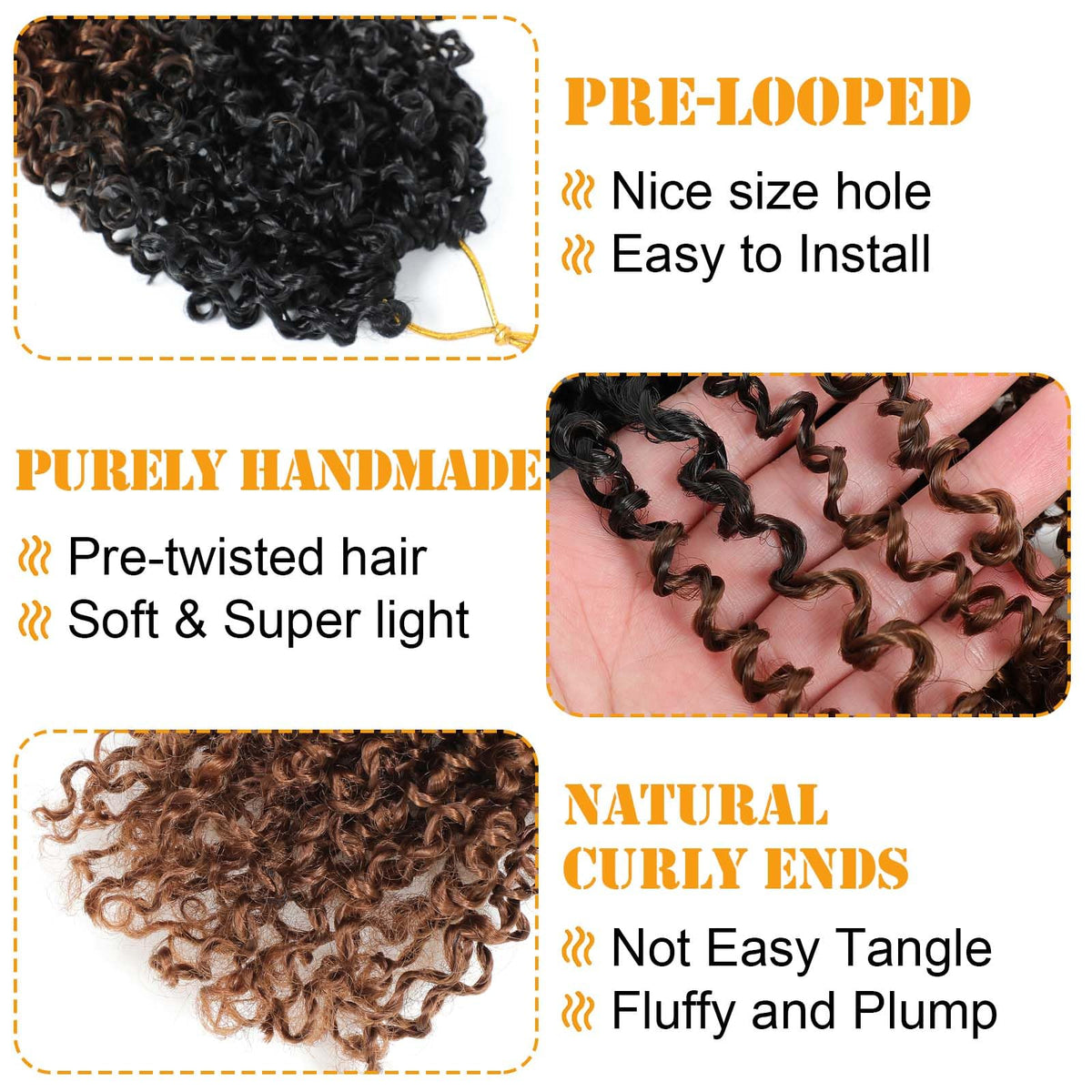 Aksice Spring Mini Twist crochet hair with ombre, adds volume and texture.