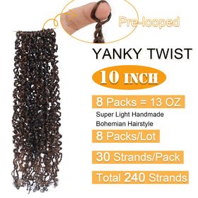 Aksice Yanky Twist crochet hair close-up shows natural micro texture and volume