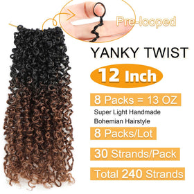 Aksice Yanky Twist crochet hair, side view, lightweight for all-day comfort.