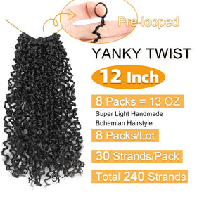 Aksice Yanky Twist crochet hair curly ends close-up highlighting texture and definition
