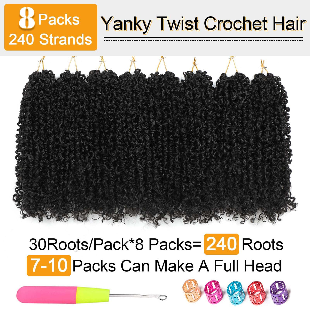 Aksice Yanky Twist crochet hair pre-looped attachment enabling fast styling