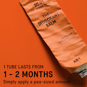 AKT Deodorant Balm applied to forehead for quick, non-sticky protection