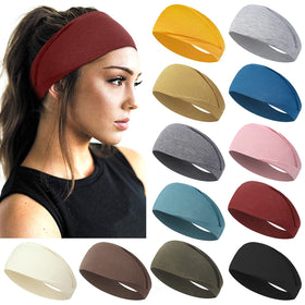 AKTVSHOW headbands for short hair, wide 4-inch design keeps hair away during workouts.