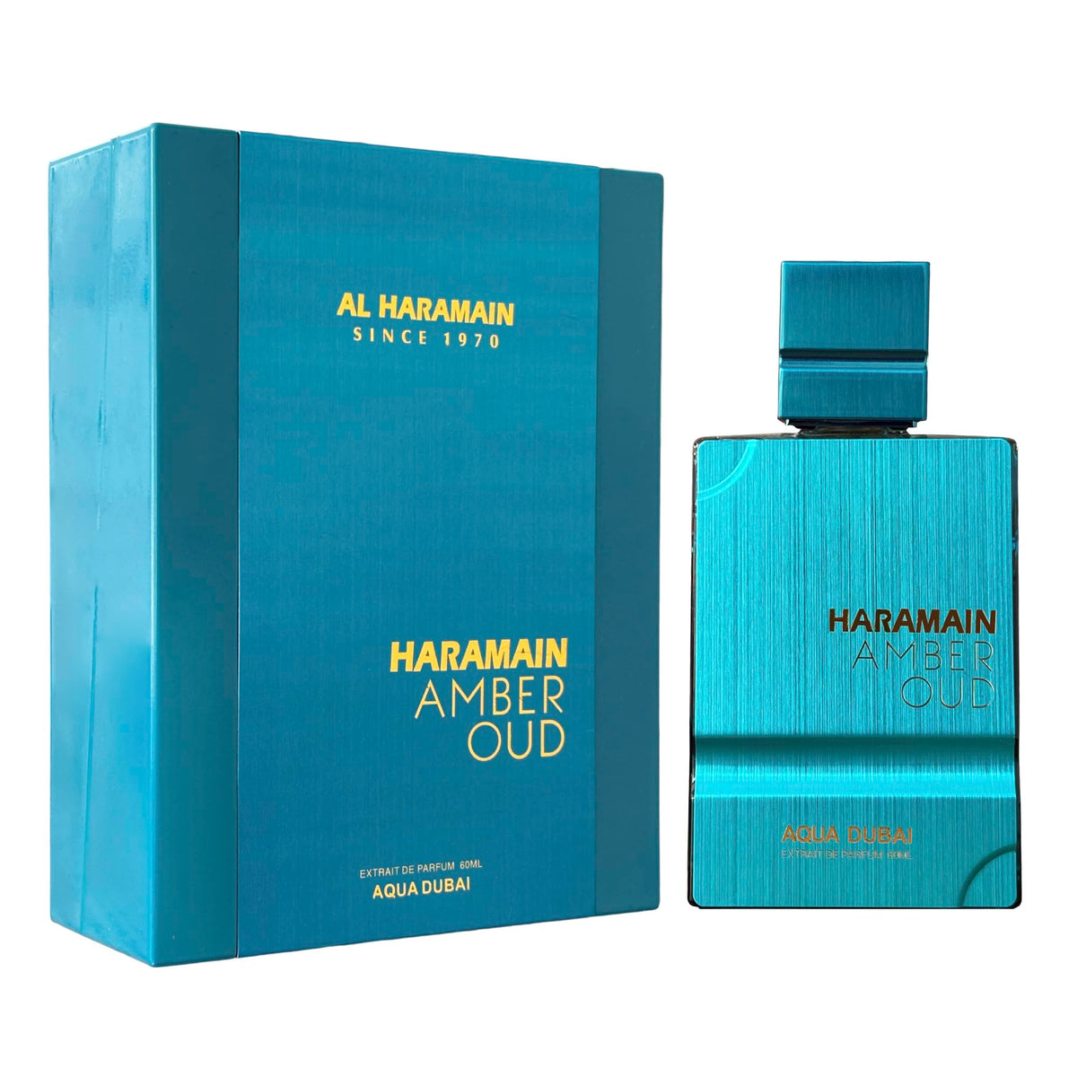 Al Haramain Amber Oud Aqua Dubai spray in air demonstrates immediate fragrance use.