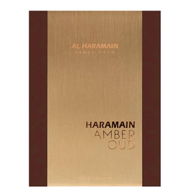 Close-up of Al Haramain Amber Oud Gold Edition cap highlighting amber-vanilla notes.