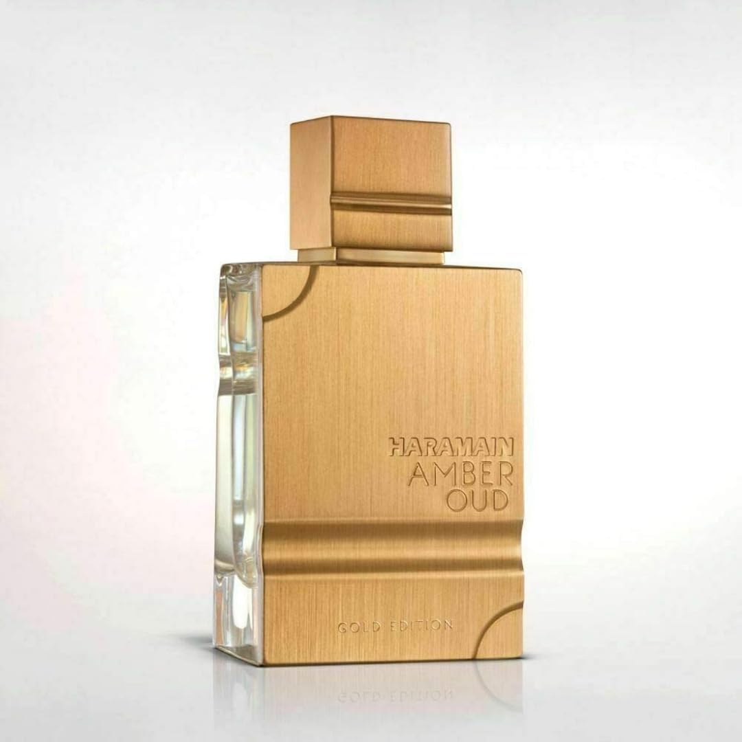 Al Haramain Amber Oud Gold Edition outer box, premium packaging for gifts.