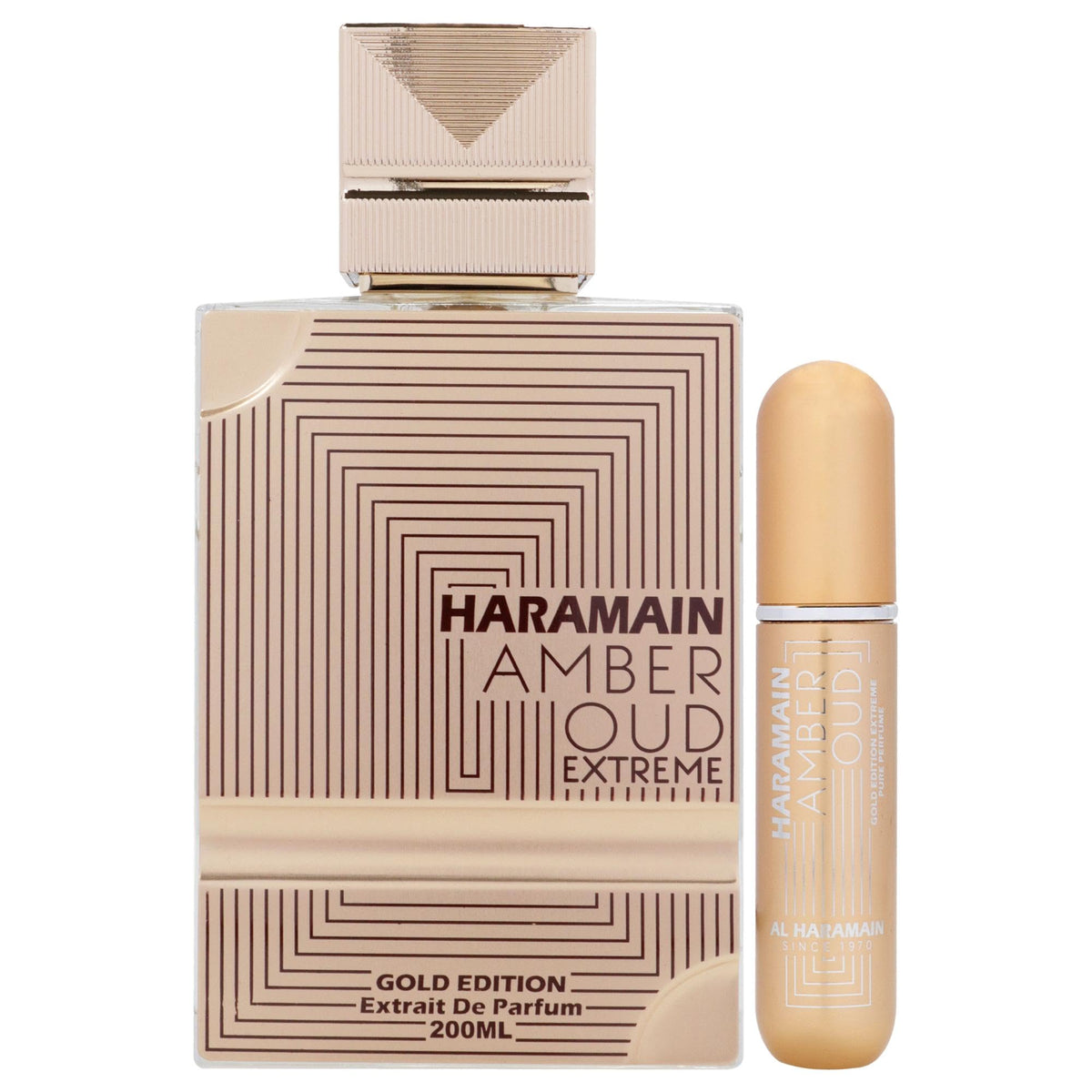 Al Haramain Amber Oud Gold Edition Extreme engraved label exuding premium appeal