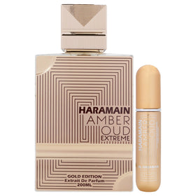 Al Haramain Amber Oud Gold Edition Extreme engraved label exuding premium appeal