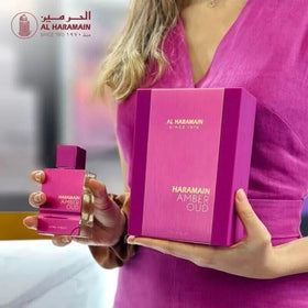 Amber Oud Ultra Violet box interior with product information