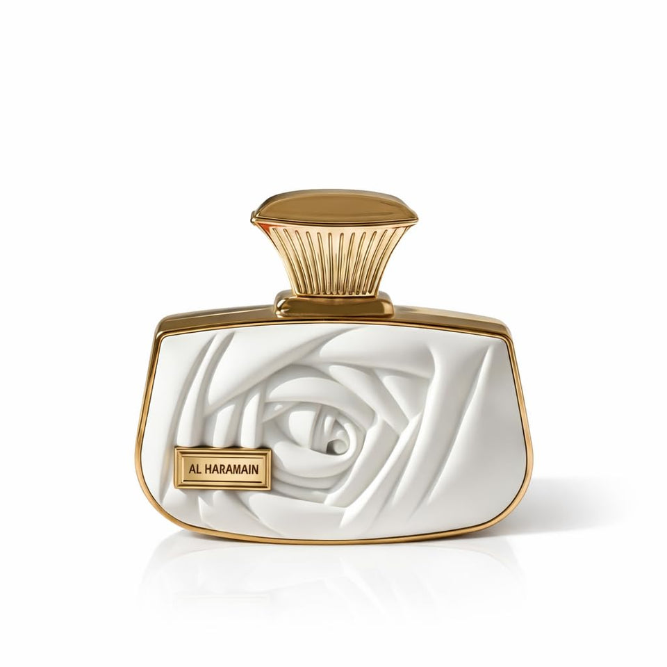 Al Haramain Belle bottle front view showcasing elegant luxury design