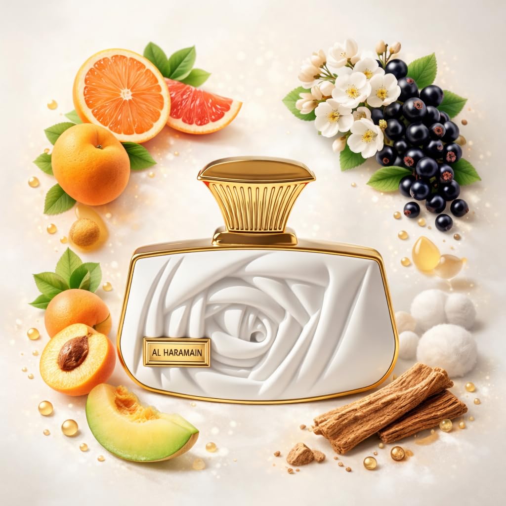 Al Haramain Belle top notes offer a bright citrus opening